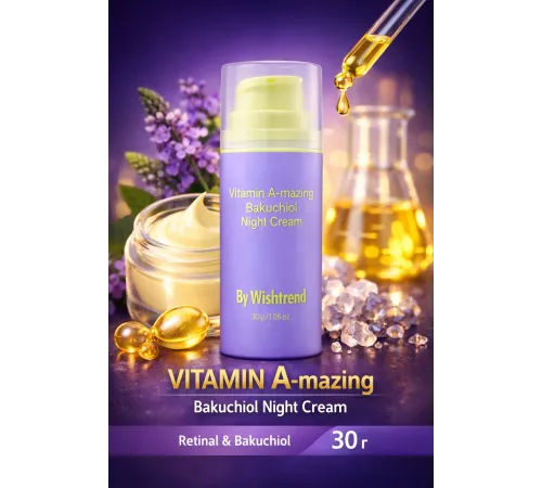 By Wishtrend Нічний крем з бакучіолом і ретиналем Vitamin A-mazing Bakuchiol Night Cream 10мл